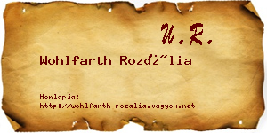 Wohlfarth Rozália névjegykártya